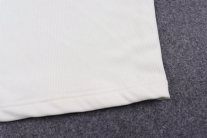 Ribbed Halter Crop Top | Sleek Sleeveless Polyester Vest for Women | noémi