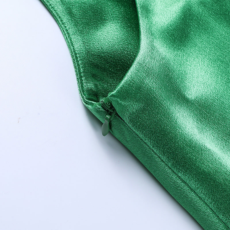 Satin Side Slit Cami Dress Slim Fit | noémi