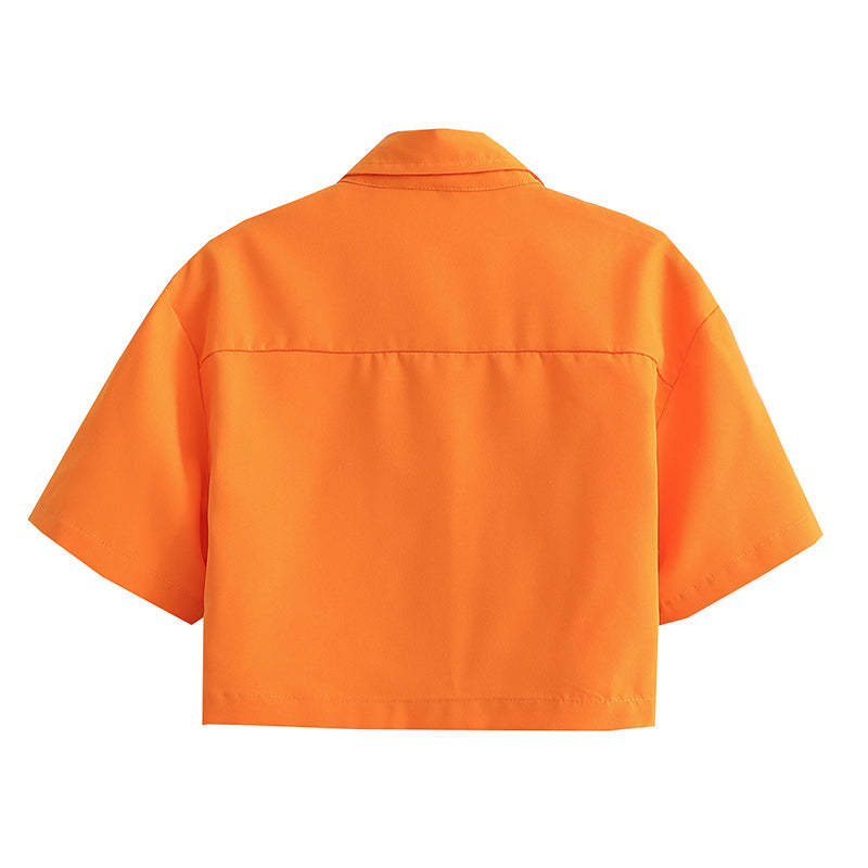 Womens Two Piece Short Sleeve Shirt Skirt Set | noémi