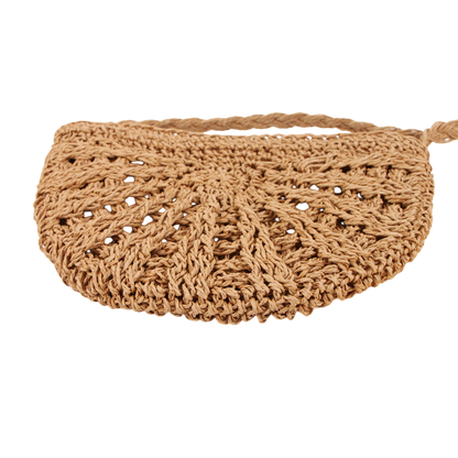 Brown Straw Cross‑Body Bag – Hand‑Woven Seaside Vacation Tote | noémi