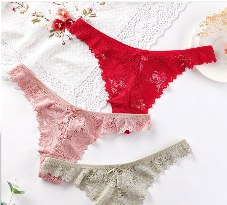 Breathable Low Waist Lace Briefs with Hollow Cutout and Cotton Crotch | noémi