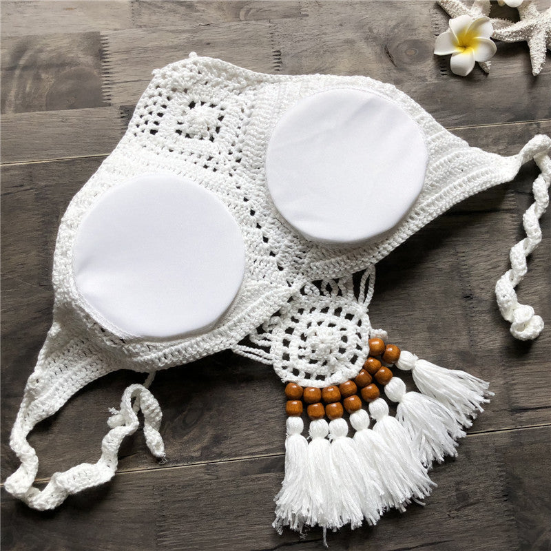 Knitted Lace Up Cutout Bikini with Hollow Design Two Piece Swimsuit for Women | noémi