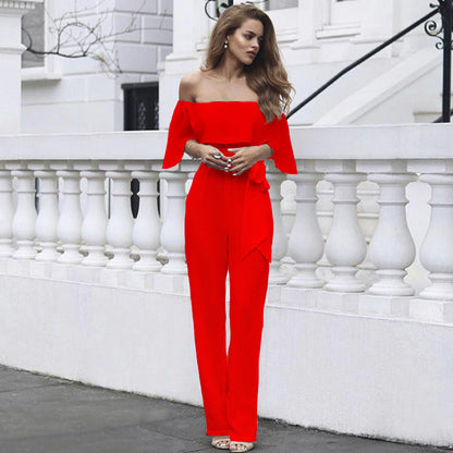 Off Shoulder Wide Leg Jumpsuit | Trousers Women | noémi