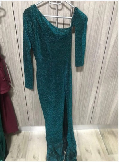 One Shoulder Irregular Hem Long Slim Fit Maxi Dress For Women | noémi