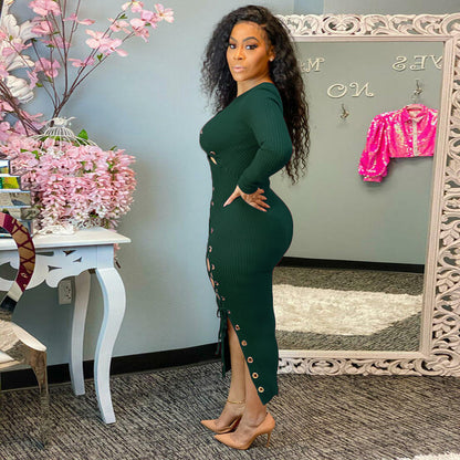 Womens Strappy Cutout Sunken Stripe Bodycon Dress | noémi