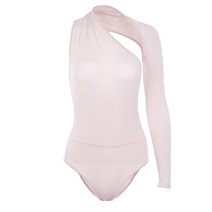One Shoulder Tight Bodysuit Silk | noémi