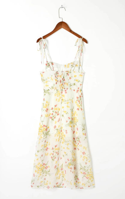 Printed Sling Maxi Dress With Side Split Detail | noémi