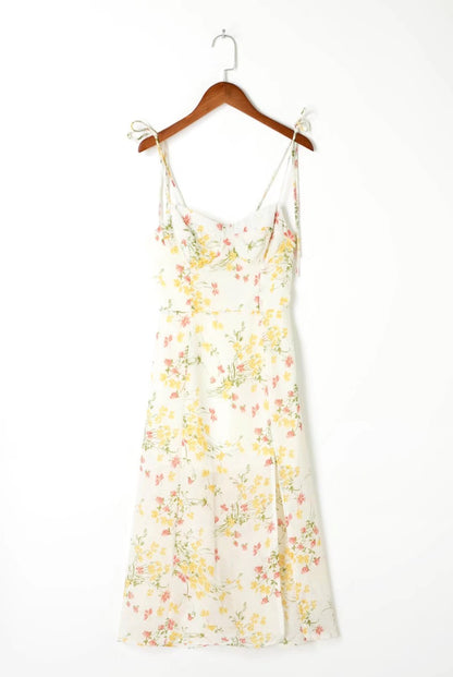 Printed Sling Maxi Dress With Side Split Detail | noémi