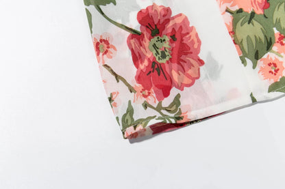 Floral Lace Up Strap A Line Mid Length Dress | noémi