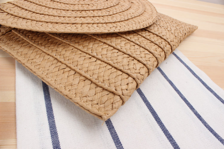 Handmade Straw Shoulder Bag | Woven Paper Braid Beach Purse with Magnetic Closure | noémi