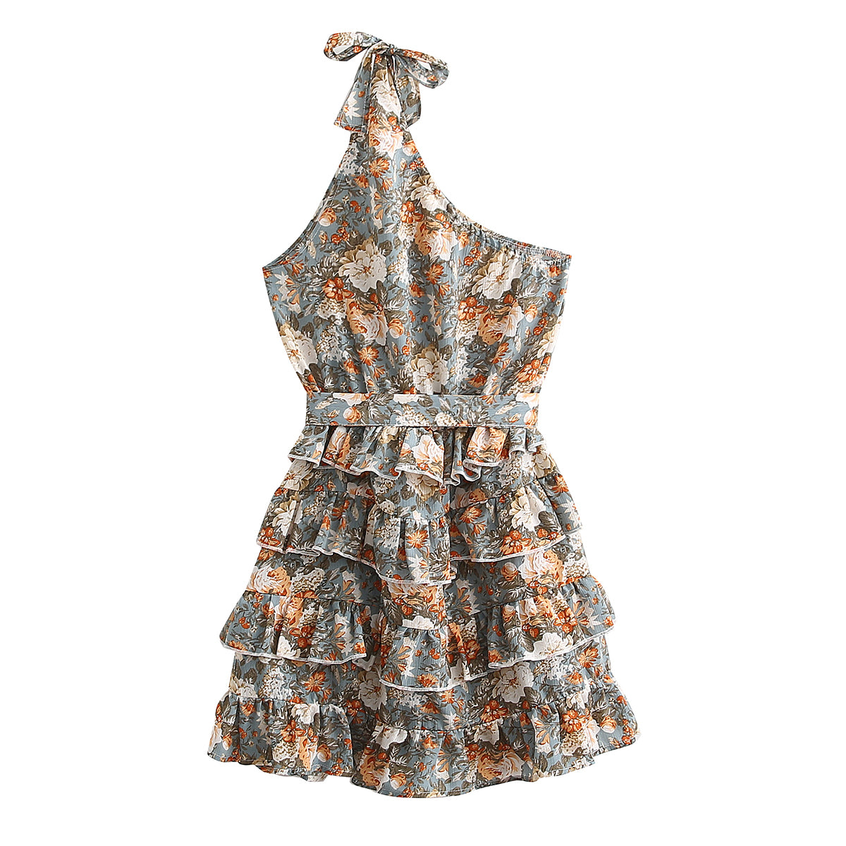 Backless Lace Up Off Shoulder Printed Dress | noémi