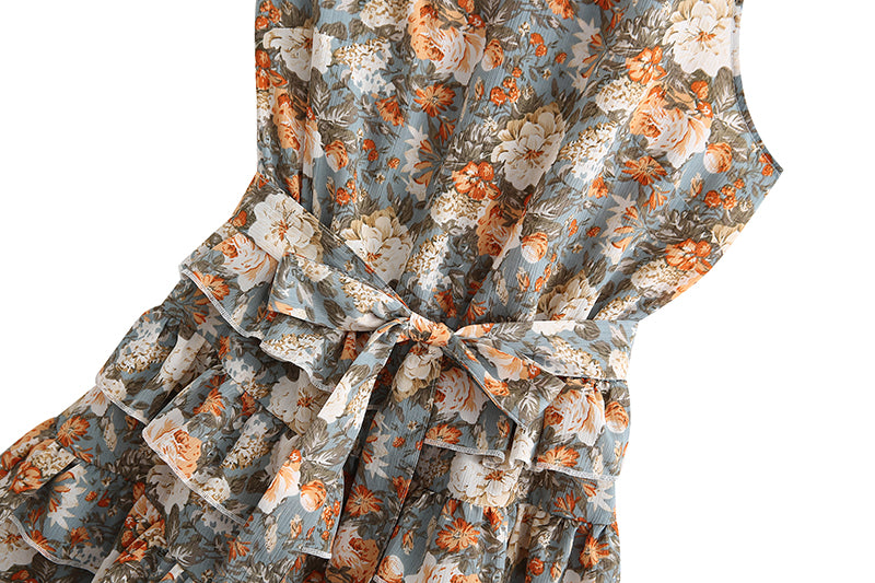 Backless Lace Up Off Shoulder Printed Dress | noémi