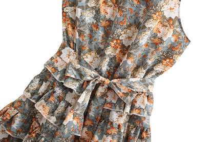 Backless Lace Up Off Shoulder Printed Dress | noémi