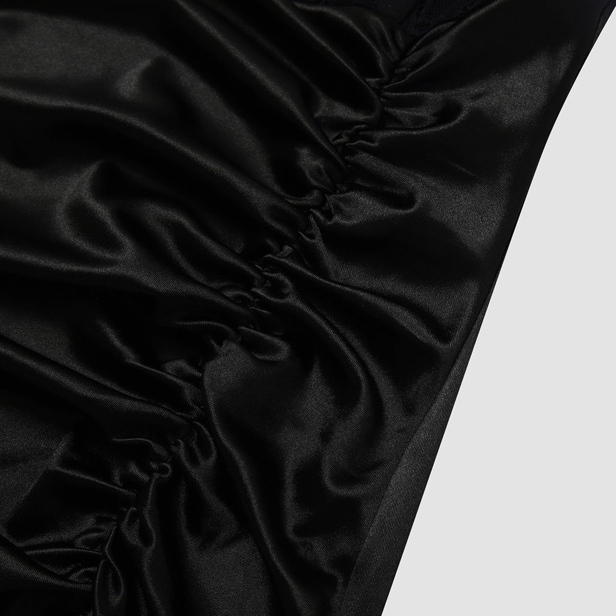 Black Satin Bodycon Mini Dress | Lace Corset Waist | noémi