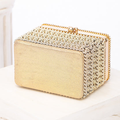 Shiny Rhinestone Clutch Bag | Glam Small Square Evening Purse for Weddings & Parties | noémi