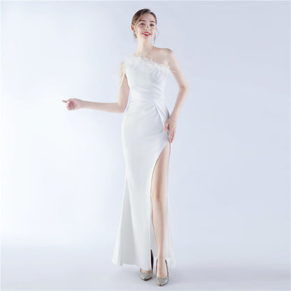 Beaded Ostrich Feather Dress | noémi