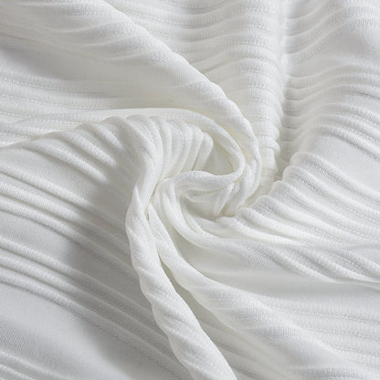 Striped Two Piece Set | Backless Cropped Top Wrapped Mini Skirt with Metal Accent | noémi