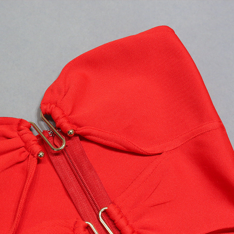 Tube Top Bandage Dress with Drawstring Side Split | noémi