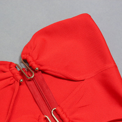 Tube Top Bandage Dress with Drawstring Side Split | noémi