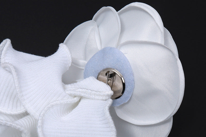 Halter Top | 3D Rose Strapless Vest | Backless Knit Crop Top for Women | noémi