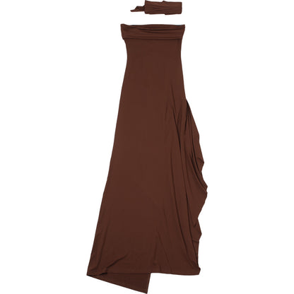 Womens Slim Fit Tube Dress with Scarf Collar and Back Slit Detail | noémi