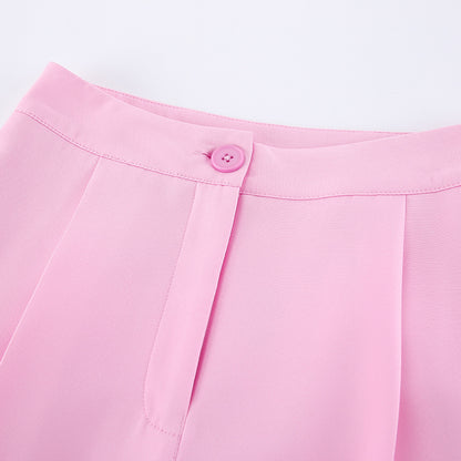 Pink Sleeveless Blazer & Wide Leg Trousers Set | Summer Two Piece Suit | noémi