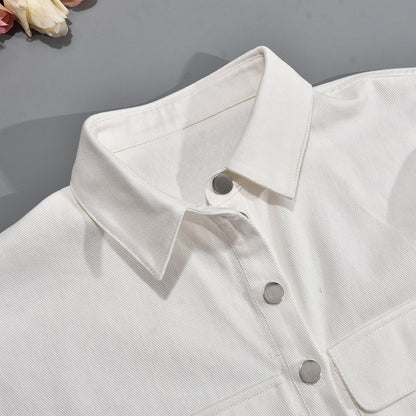 Ultra Short Avant Garde Jacket with Shirt Collar Pocket Detail | noémi