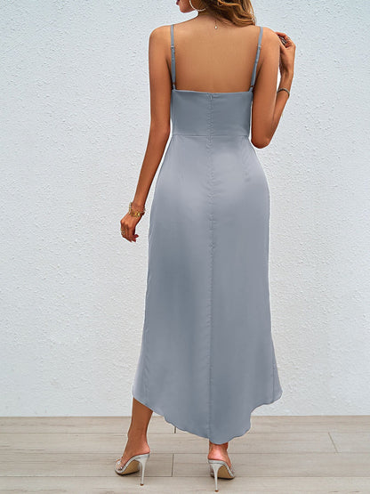 V Neck Backless Slit Maxi Dress | noémi