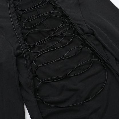 Hollow Out Cutout Waist Tie Long Sleeve Sheath Dress | noémi