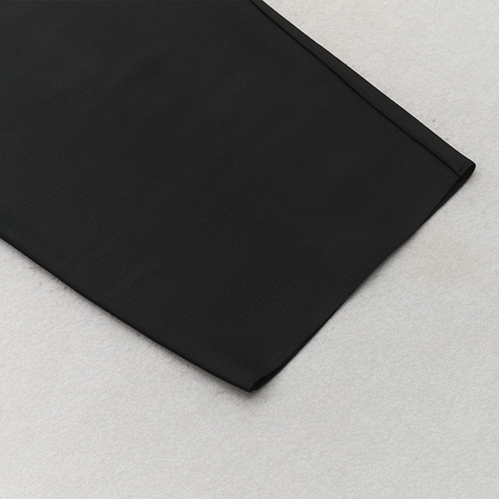 Chain Strap One Shoulder Mid Length Bodycon Dress | noémi