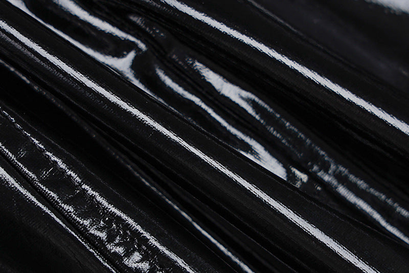 Metallic Faux Leather Cutout Camisole Dress Backless | noémi