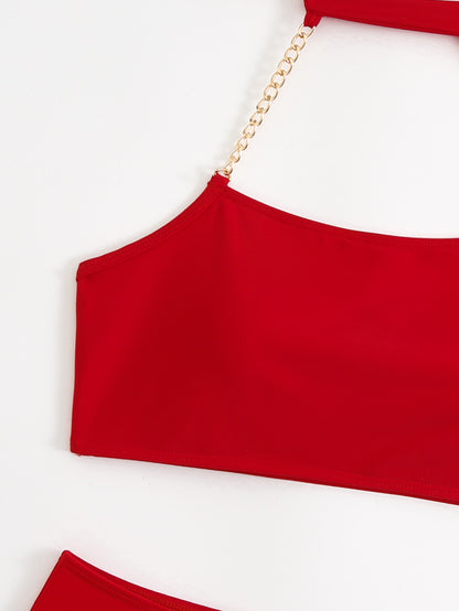 Solid Color Split Design Bikini Swimsuit for Women | noémi