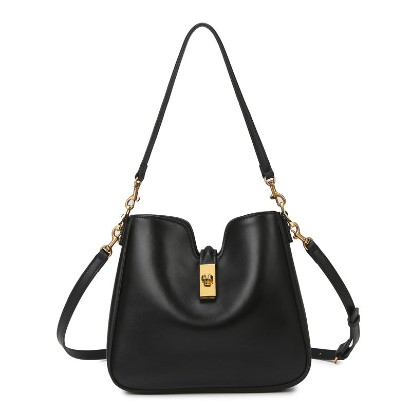 Faux-Leather Shoulder Tote Bag – Large-Capacity Under-Arm Office Carryall, Golden Brown | noémi