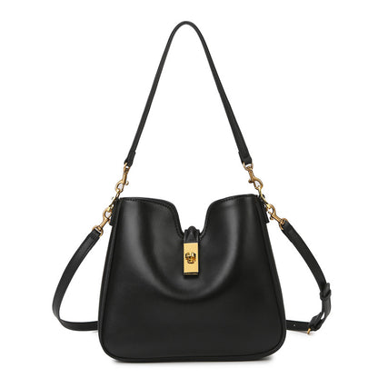 Faux-Leather Shoulder Tote Bag – Large-Capacity Under-Arm Office Carryall, Golden Brown | noémi
