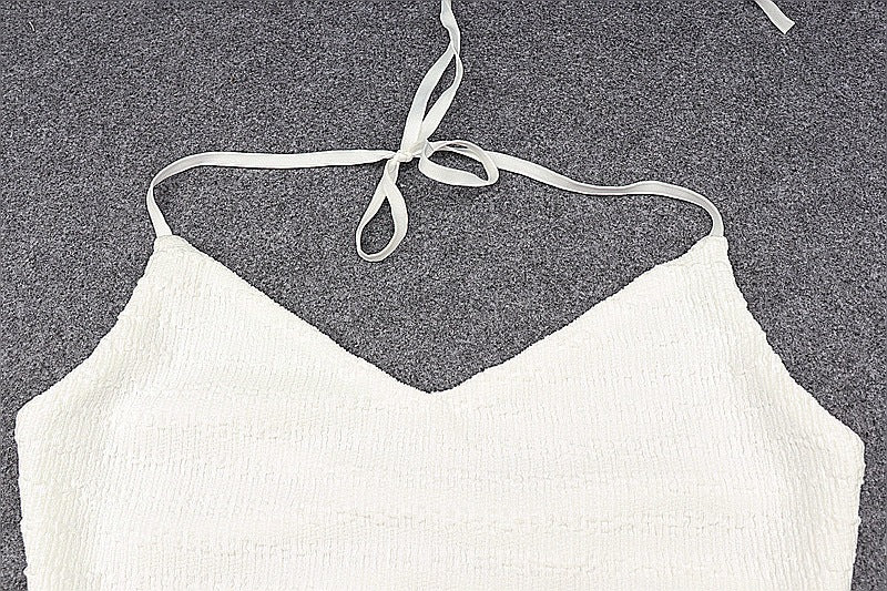 Low Cut VNeck Hollow Out Backless Lace Up Midi Dress for Women | noémi