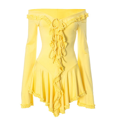 Womens Lace Trim Off Shoulder Dress with Sweetheart Neckline | noémi