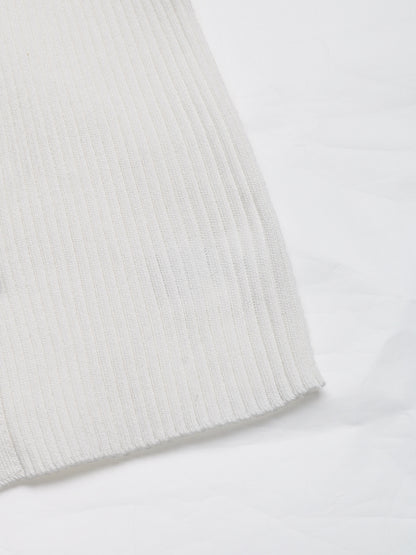 Knitted Short Vest with Bow and Hollow Cutouts for Women | noémi