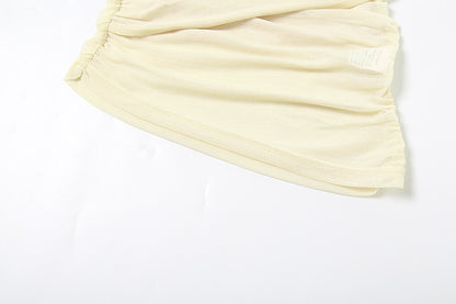 Halter Vest Top for Women | Slim Fit, Pleated, Cropped, One Shoulder | noémi