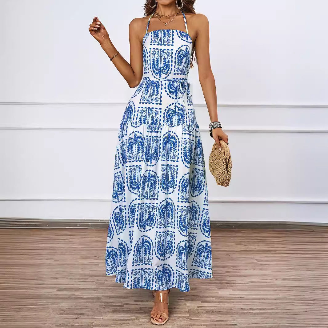 Womens Floral Halter Neck Dress | noémi