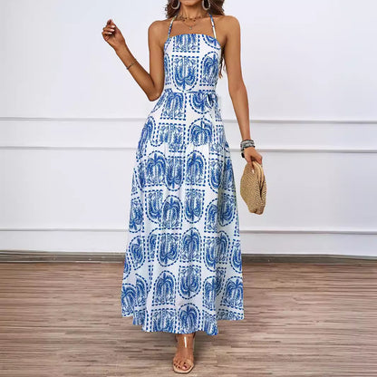 Womens Floral Halter Neck Dress | noémi