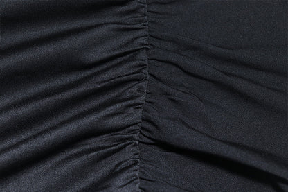 Womens Deep V Sleeveless Asymmetric Sheath Dress | noémi