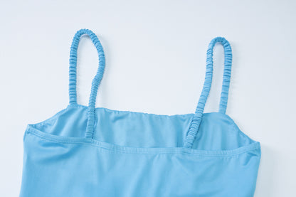 Womens Off Shoulder Pleated High Waist Slim Fit Sling Dress | Maxi Dress | noémi