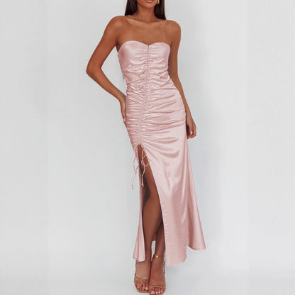 Tube Top Dress with Side Slit Hip Wrapped | noémi