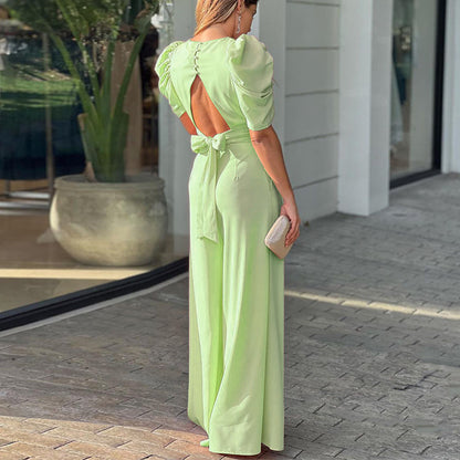 Elegant Short Sleeve Wide Leg Jumpsuit | noémi