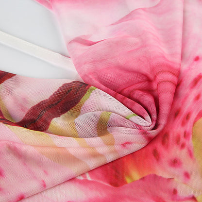 Floral One Shoulder Pleated Dress | Crossbody Ring | noémi