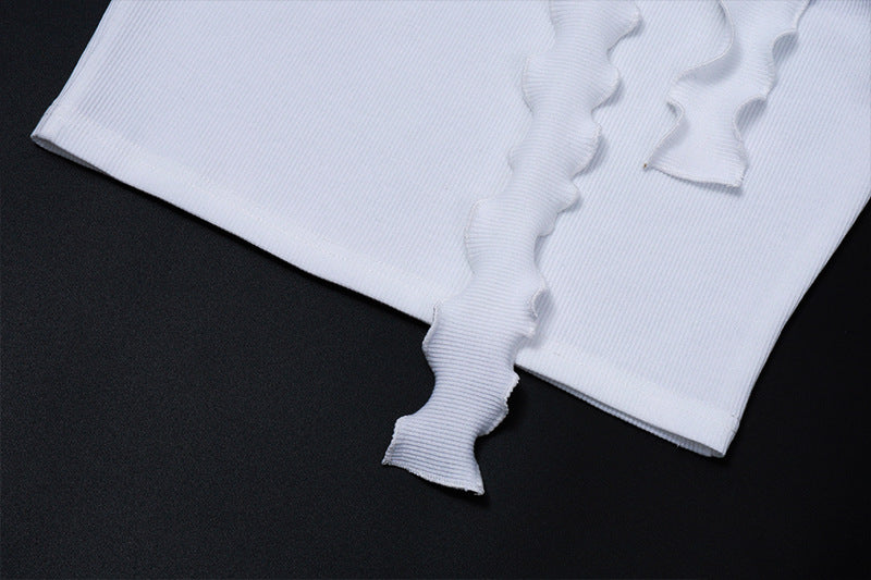 Halter Top | 3D Rose Strapless Vest | Backless Knit Crop Top for Women | noémi