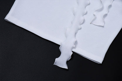 Halter Top | 3D Rose Strapless Vest | Backless Knit Crop Top for Women | noémi