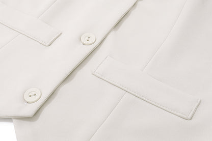 Halterneck Suit Set | White Blazer Vest A Line Mini Skirt | noémi