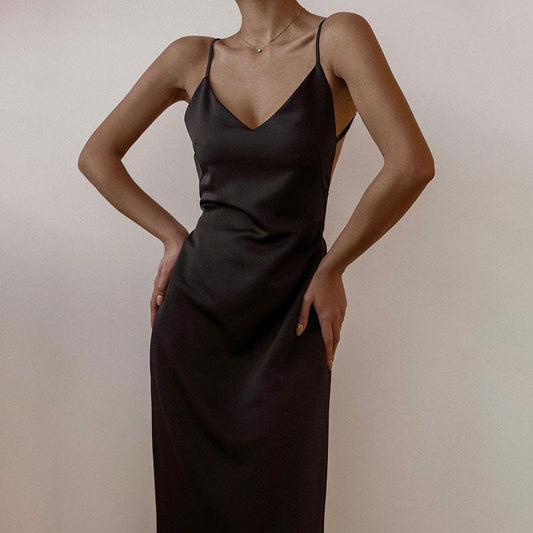 Backless Strap Dress | Sleek Flowy | noémi