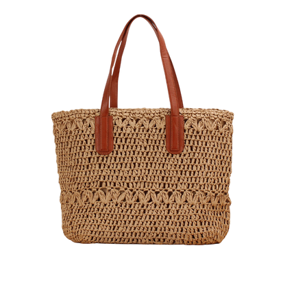 Natural Hollow‑Out Woven Straw Shoulder Bag – Beach‑Ready Tote | noémi